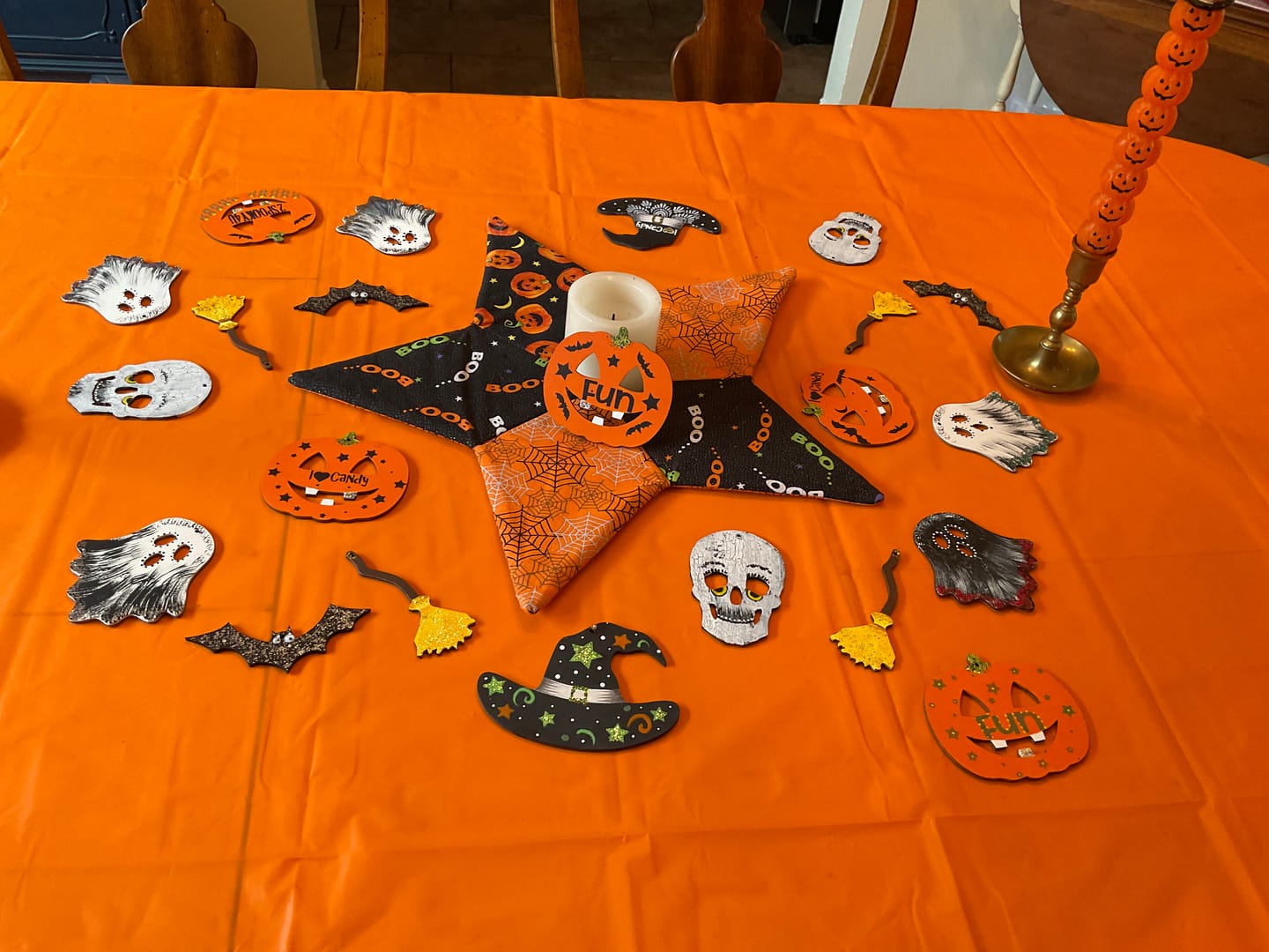 Customer photo review of Unfinished Wood Skull Shape - Halloween - Spooky - Craft - up to 24" DIY