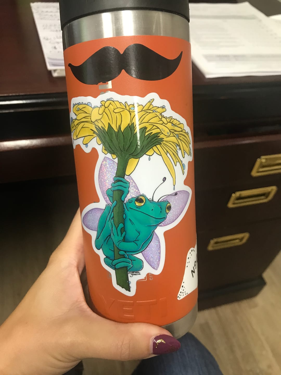 Customer photo review of Limited Edition "Dandy Frog Fairy" Holographic Vinyl Sticker