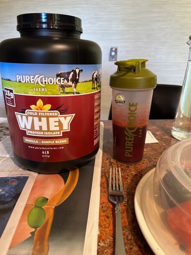Customer photo review of Whey Protein Isolate with Organic Vanilla