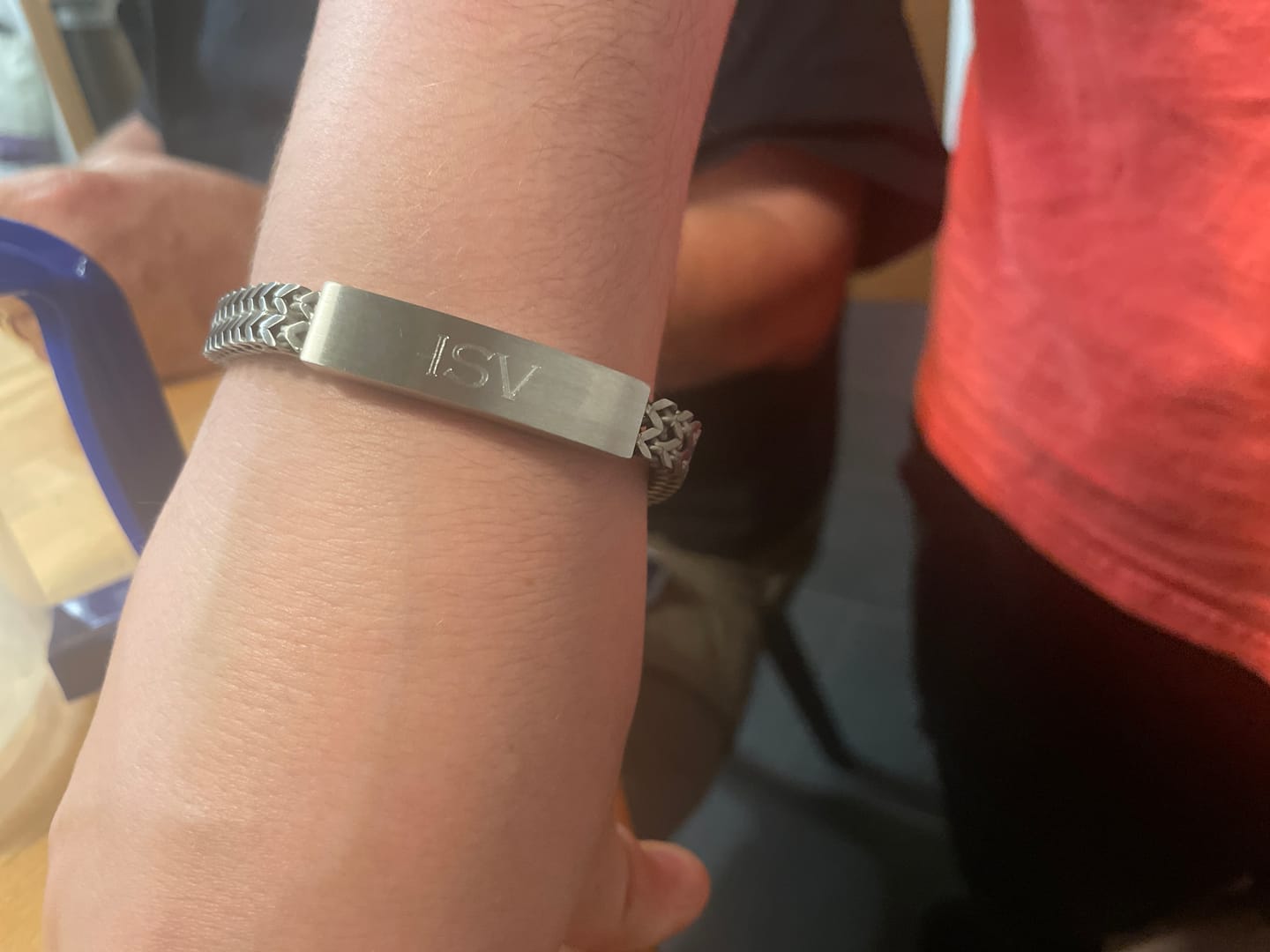 Customer photo review of Double Franco Link ID Bracelet