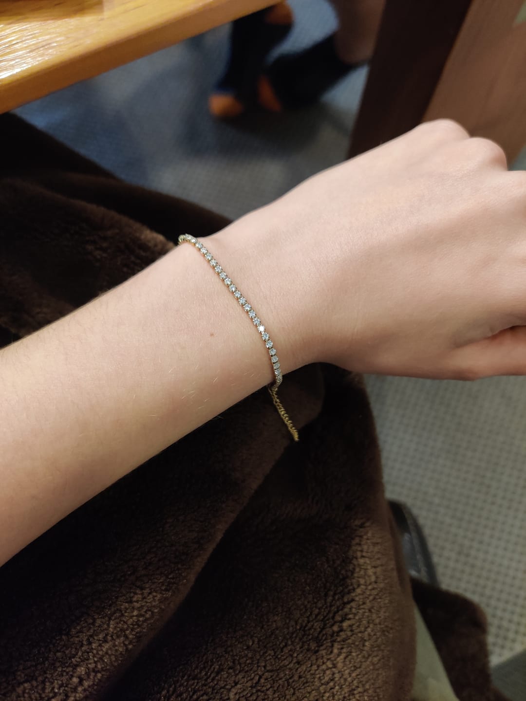Customer photo review of Cordelia Gold Tennis Bracelet