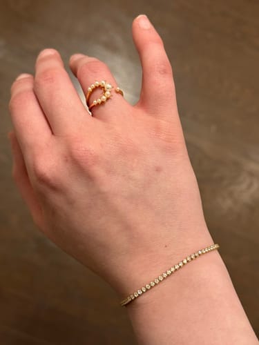 Customer photo review of Cordelia Gold Tennis Bracelet