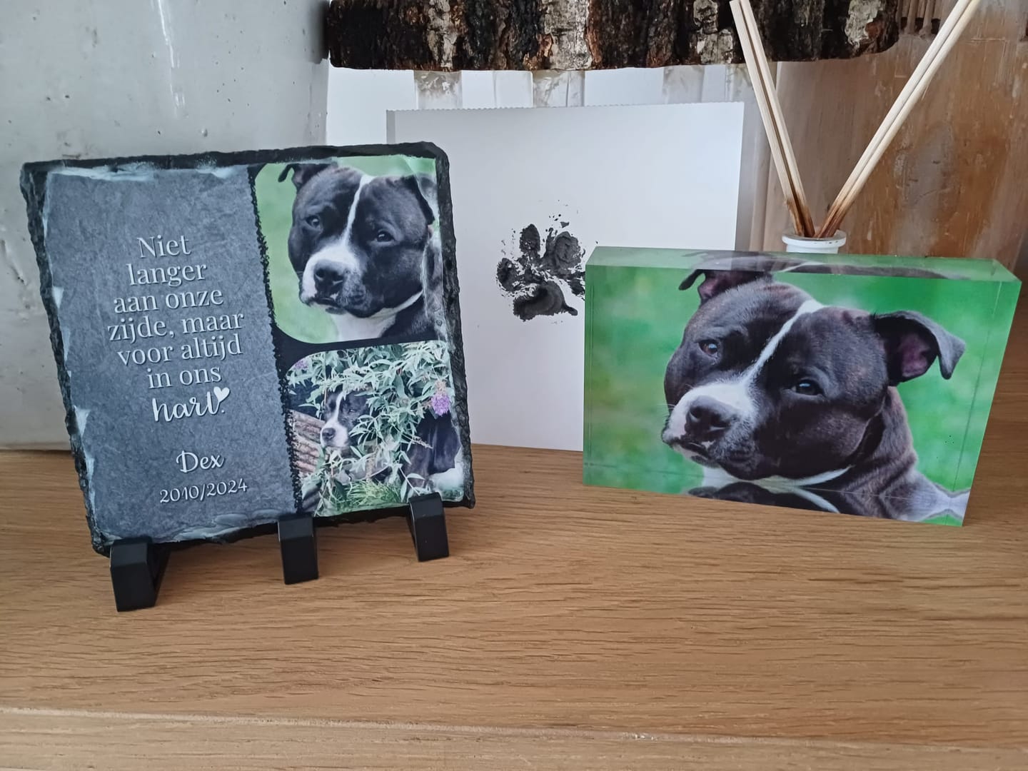 Customer photo review of Voor altijd in het hart - Gepersonaliseerde leisteen