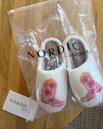 Customer photo review of Cowboy Boots Slippers