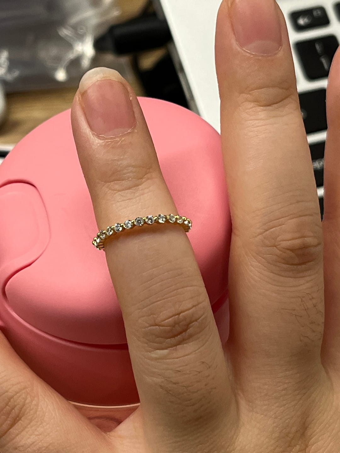 Customer photo review of Louily Fashion Eternity Round Cut 1.5 Ct Wedding Band In Sterling Silver