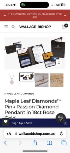 Customer photo review of Maple Leaf Diamonds™ Pink Passion Diamond Flower Stud Earrings in 18ct White & Rose Gold
