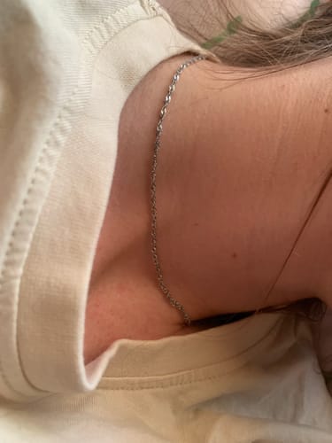 Customer photo review of Mila Twist Silver Chain Necklace