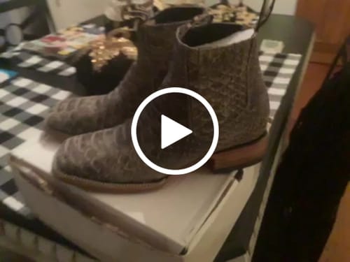 Customer video review of Men’s Rustic Brown Python Ankle Boots