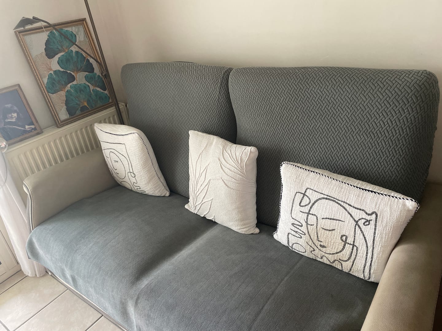 Customer photo review of Protège-Canapé Luxueux en Chenille Herringbone