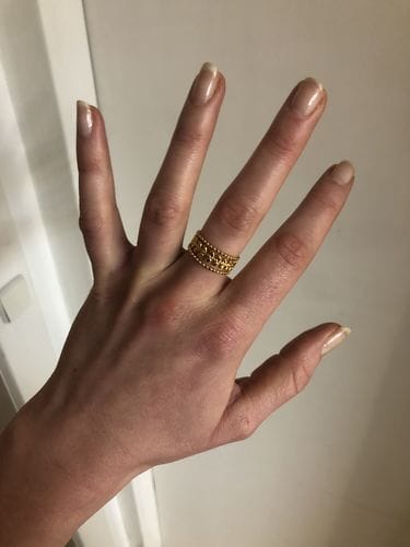 Customer photo review of Marissa Layered Gold Leaf Ring