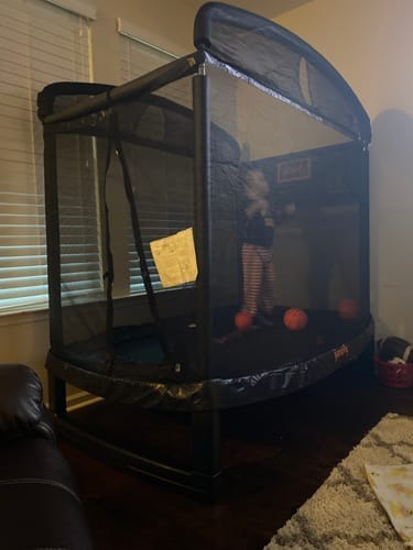 Customer photo review of 6FT Toddler Trampoline for Kids with Swing