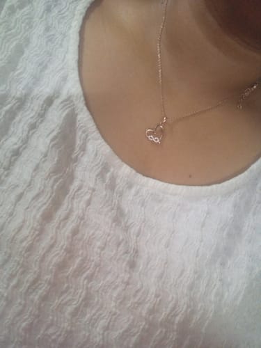 Customer photo review of Rose Gold Infinity Heart Pendant with Link Chain