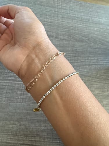 Customer photo review of Cordelia Gold Tennis Bracelet