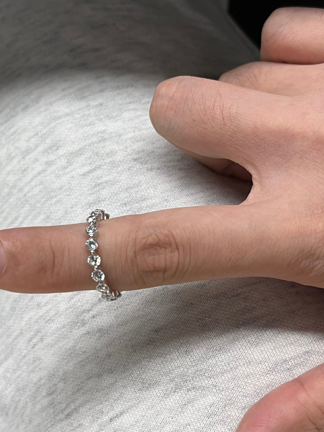 Customer photo review of Louily Fashion Eternity Round Cut 1.5 Ct Wedding Band In Sterling Silver