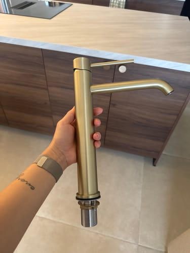 Customer photo review of Mitigeur de salle de bain or brossé