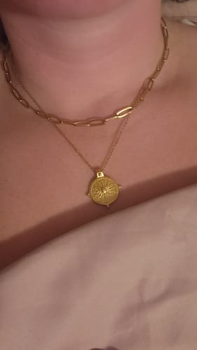 Customer photo review of Summer Solstice Gold Necklace
