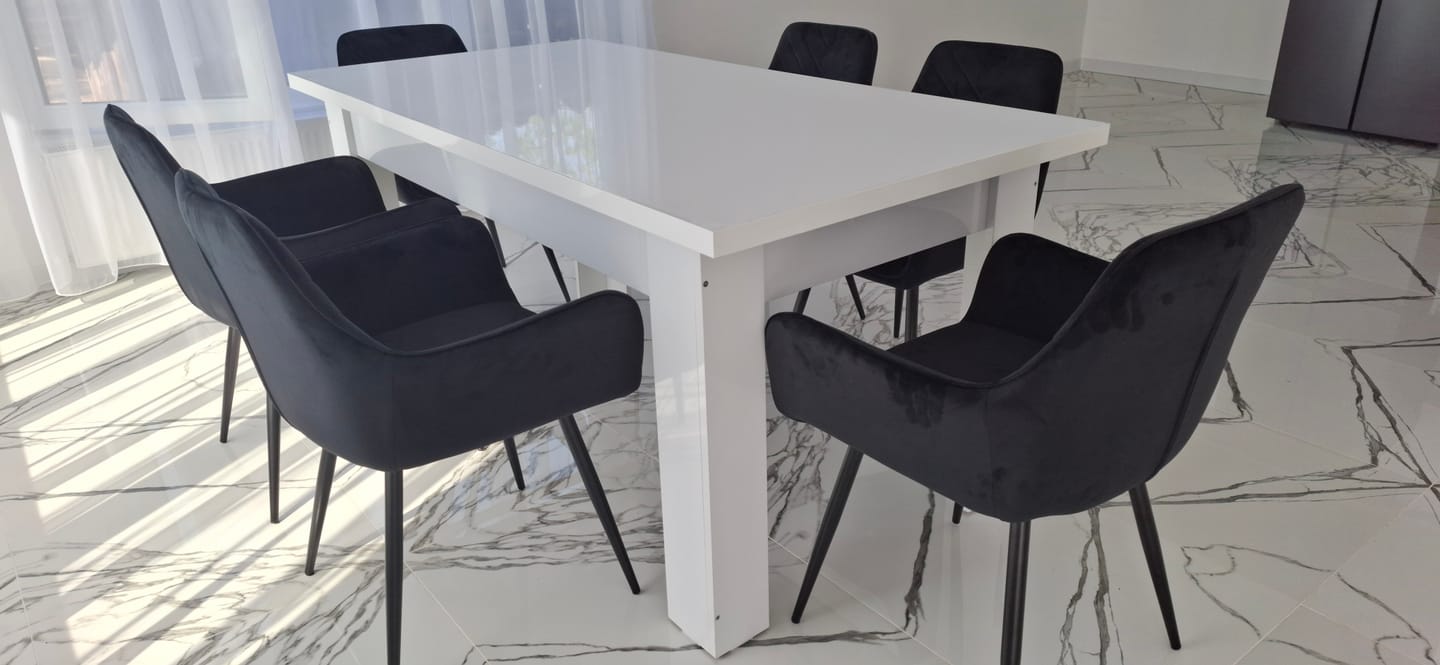 Customer photo review of Scaun FIG, negru, stofa catifelata/metal, 57x47x85 cm