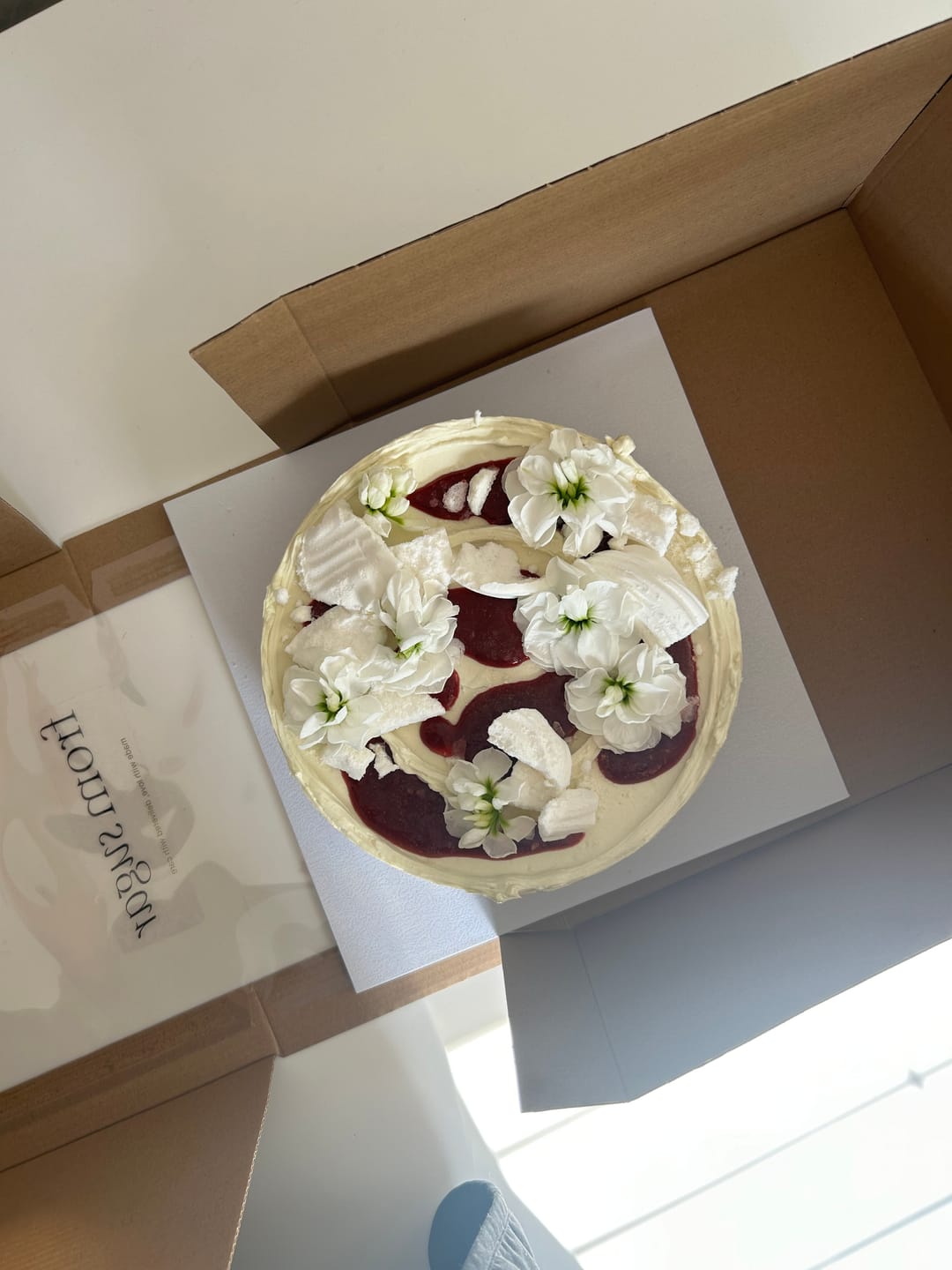 Customer photo review of vanilla & strawberry cake
