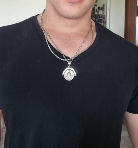 Customer photo review of Warrior 'Veni Vidi Vici' - Double Sided Pendant ( Silver )