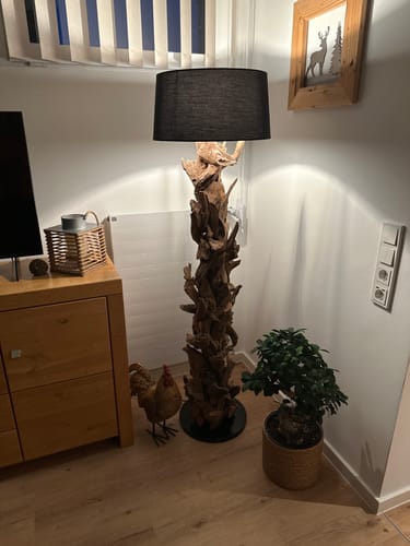 Customer photo review of Stehlampe Treibholz CLEON  | Höhe 165 cm | Lampenschirm Schwarz