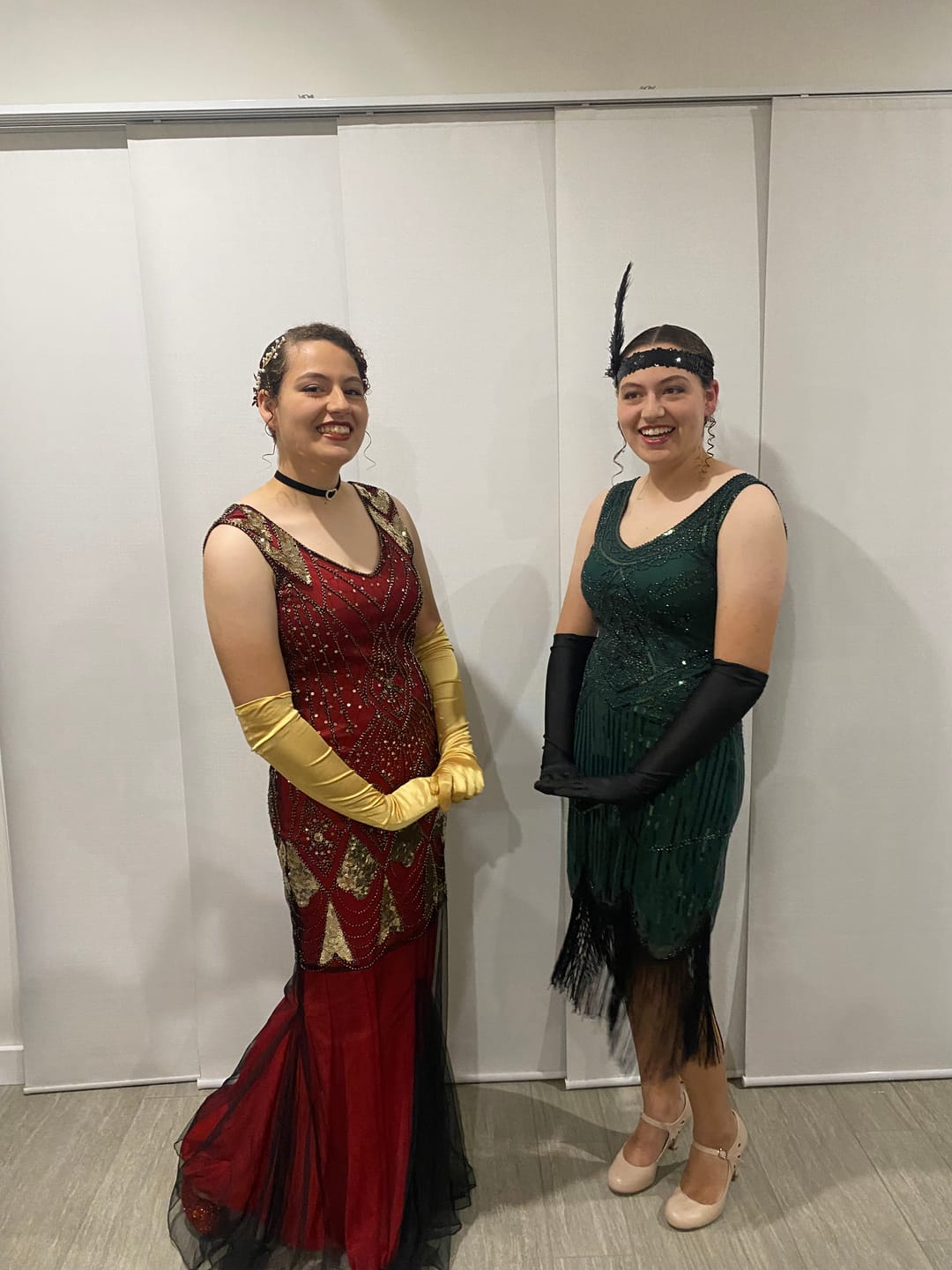 Customer photo review of 1920s Green Beaded Stella Flapper Dress