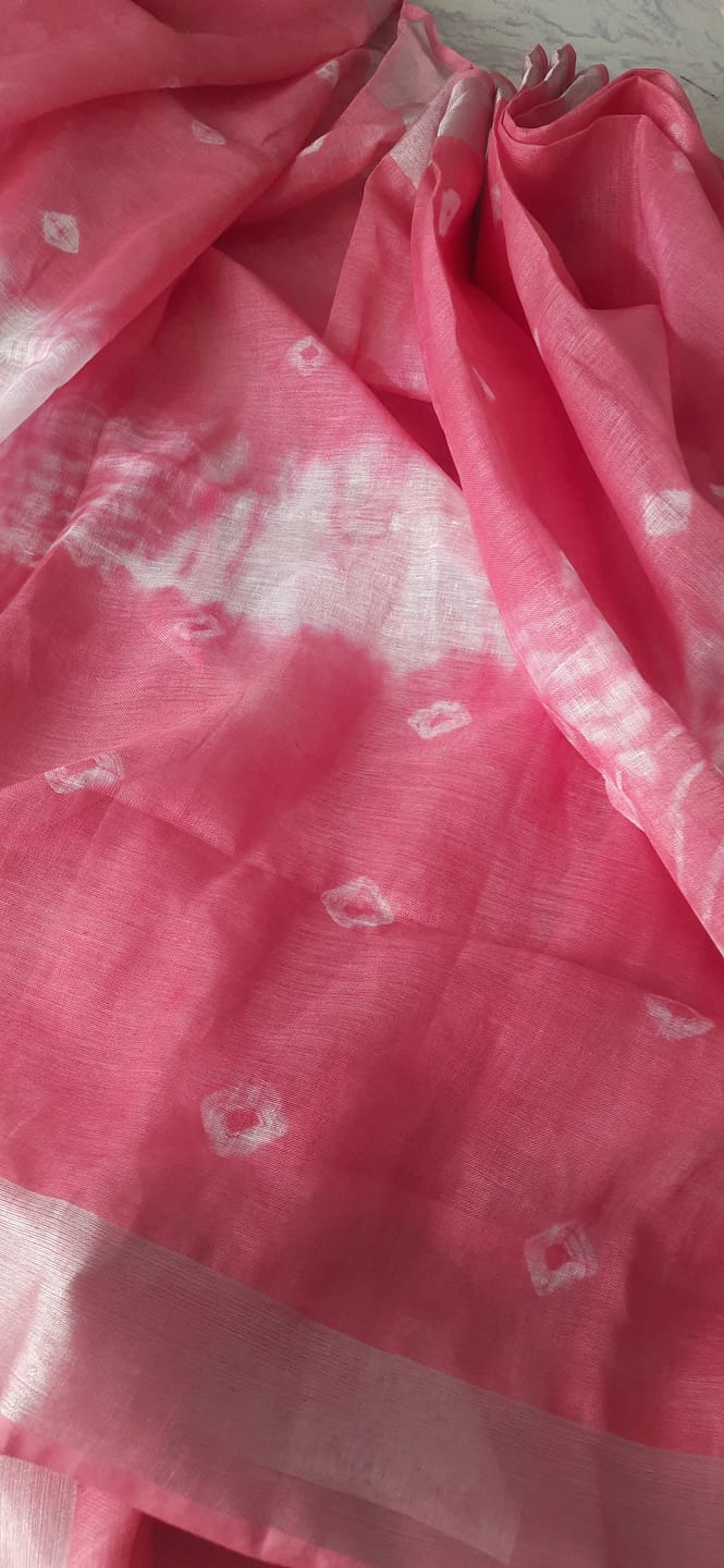 Customer photo review of Pure Linen Shibori Dyed Saree