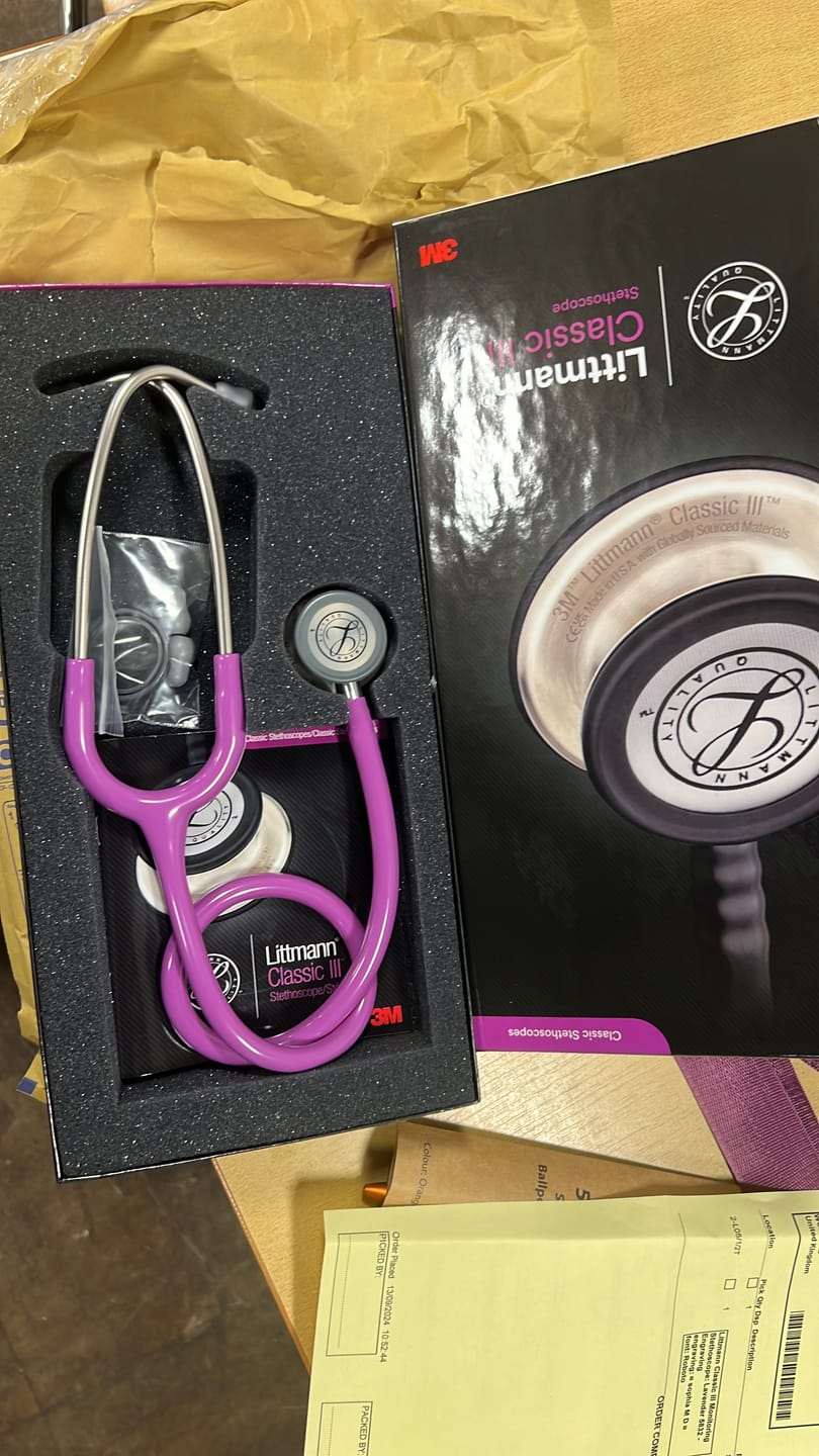 Customer photo review of Littmann Classic III Monitoring Stethoscope: Lavender 5832