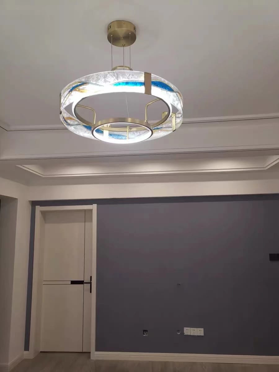 Customer photo review of WOMO Enamel Round Brass Chandelier-WM2335