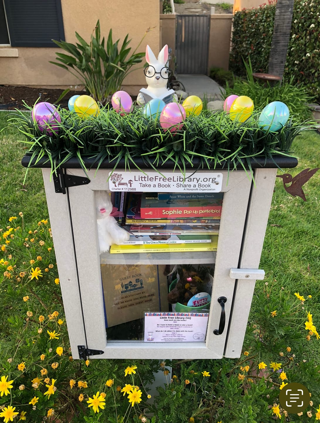 Customer photo review of Composite Two Story Gray Little Free Library
