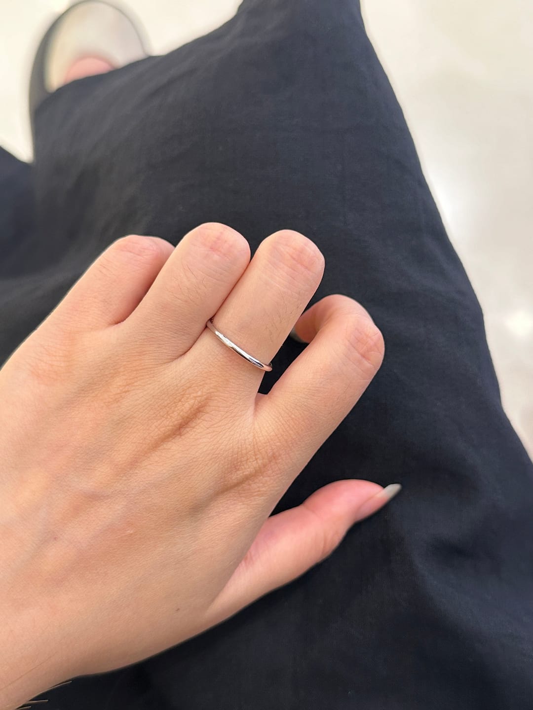 Customer photo review of Louily Simple Wedding Band For Women In Sterling Silver
