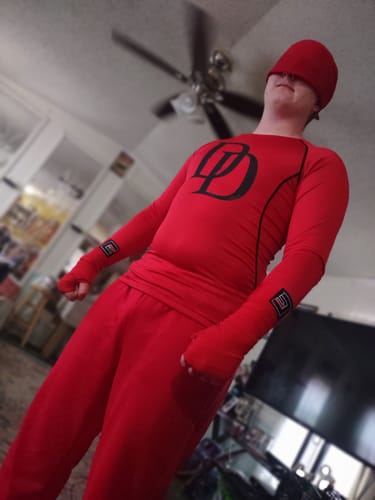 Customer photo review of Dare Devil Long Sleeve Compression Shirt