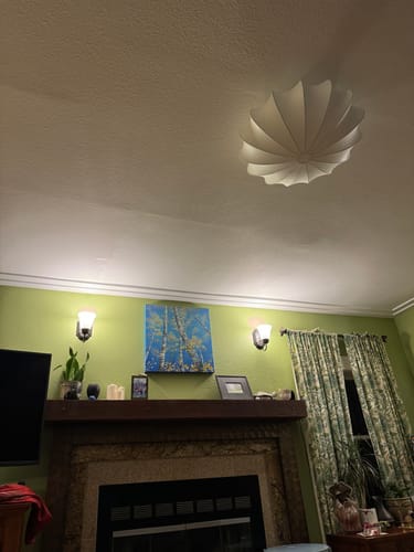 Customer photo review of Mid-Century Modern White Flush Mount Light