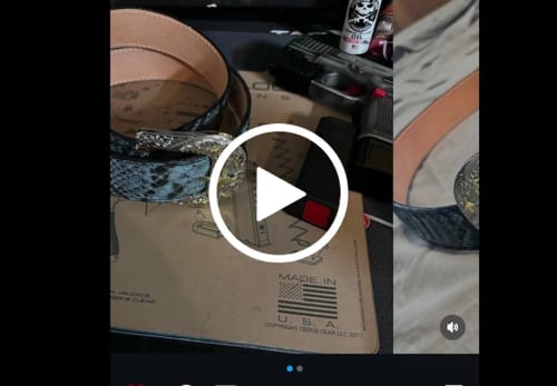 Customer video review of BLUE JEAN PYTHON LEATHER BELT