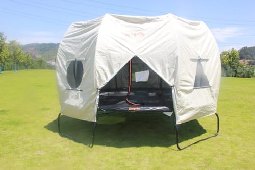 Customer photo review of Trampoline Tent for 14 FT 6 Curved Pole Round Trampoline