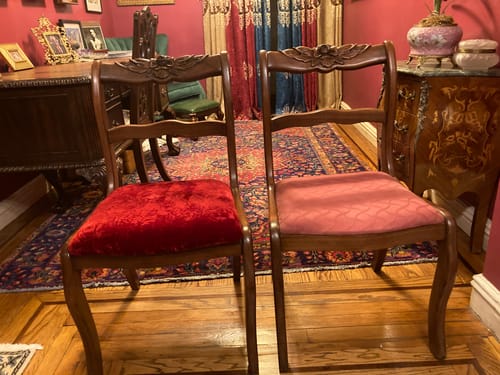 Customer photo review of Red Flocking Crushed Velvet Upholstery Fabric