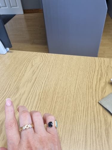 Customer photo review of Gold & Crystal Honeycomb Ring
