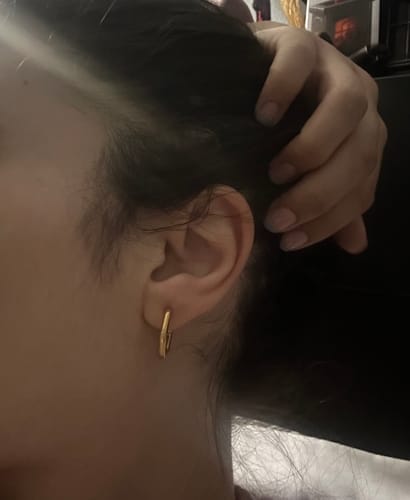 Customer photo review of Madison Gold Hoop Earrings