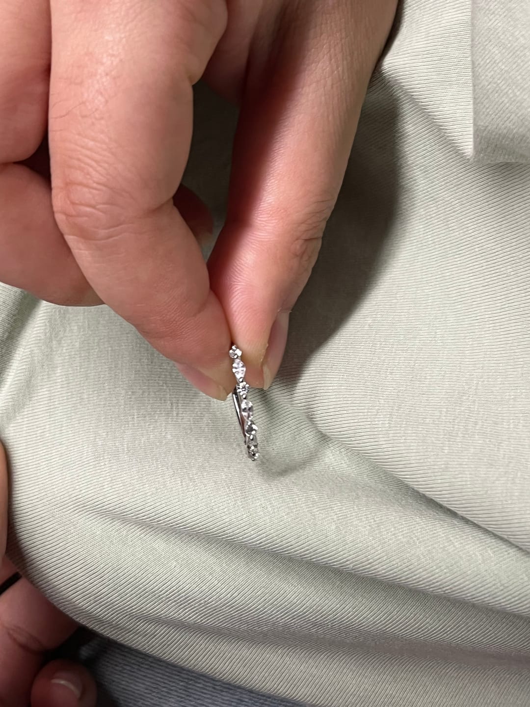 Customer photo review of S925 1.0 Ct Marquise Cut Half Eternity Wedding Band Stackable Ring For Everyday Wear