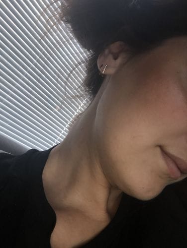 Customer photo review of 18K Gold & Crystal Claw Earrings