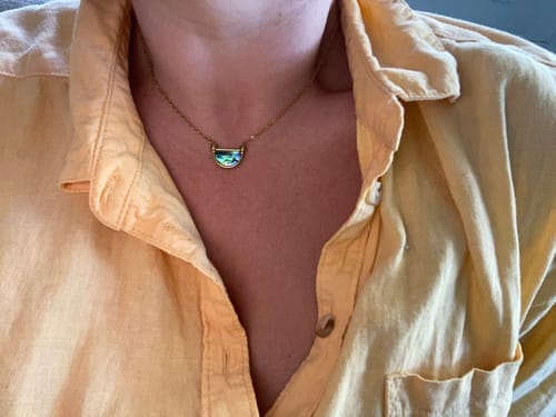 Customer photo review of Amalfi Turquoise Shell Necklace