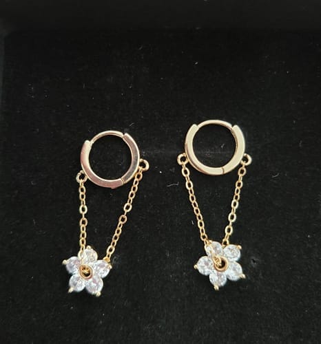Customer photo review of Blooming Petal Crystal Earrings