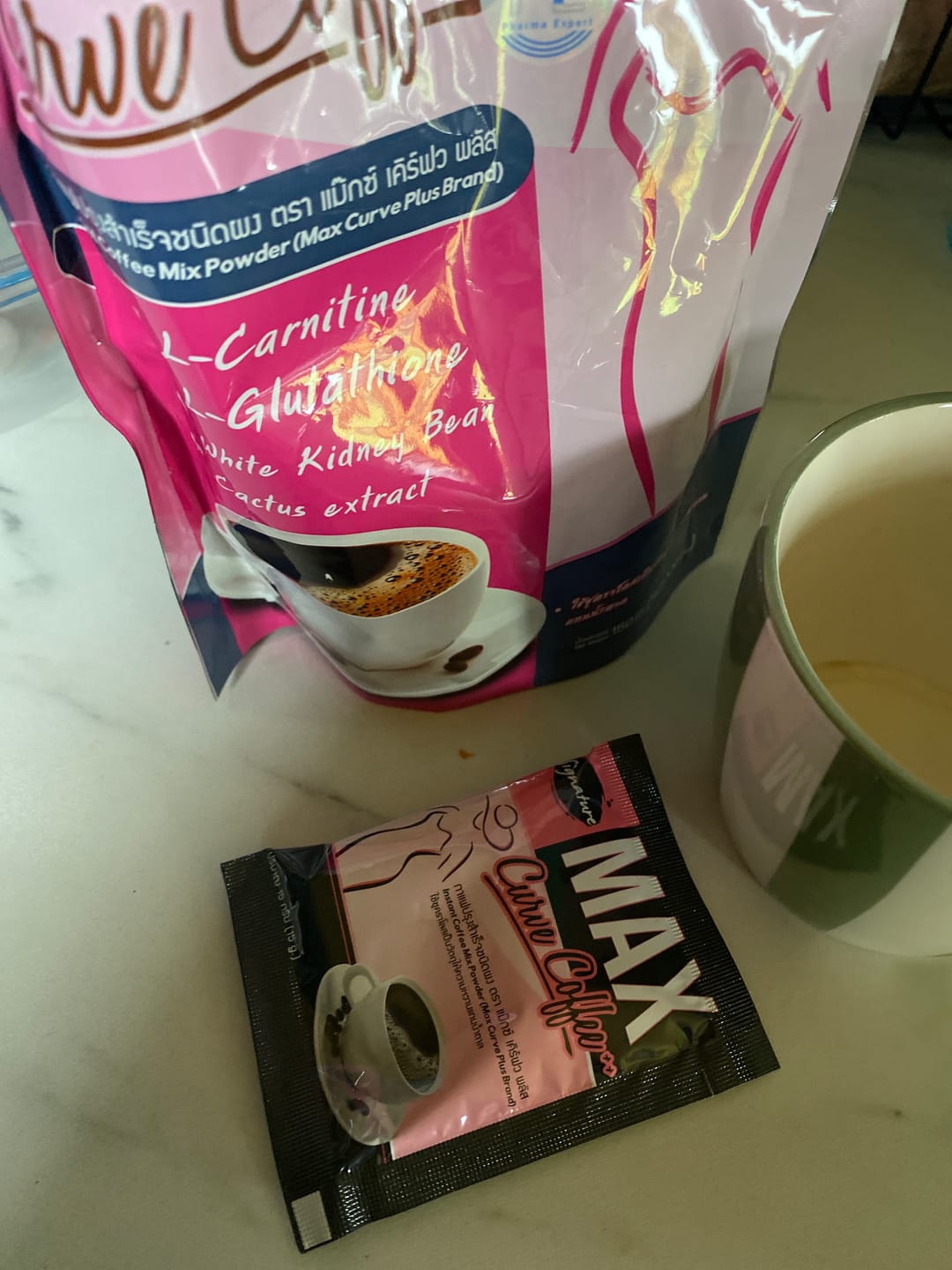 Customer photo review of Max Curve Coffee (café minceur concentré) Goût délicieux