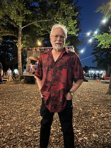 Customer photo review of Men's Retro Floral Button Up Casual Short Sleeve Shirt