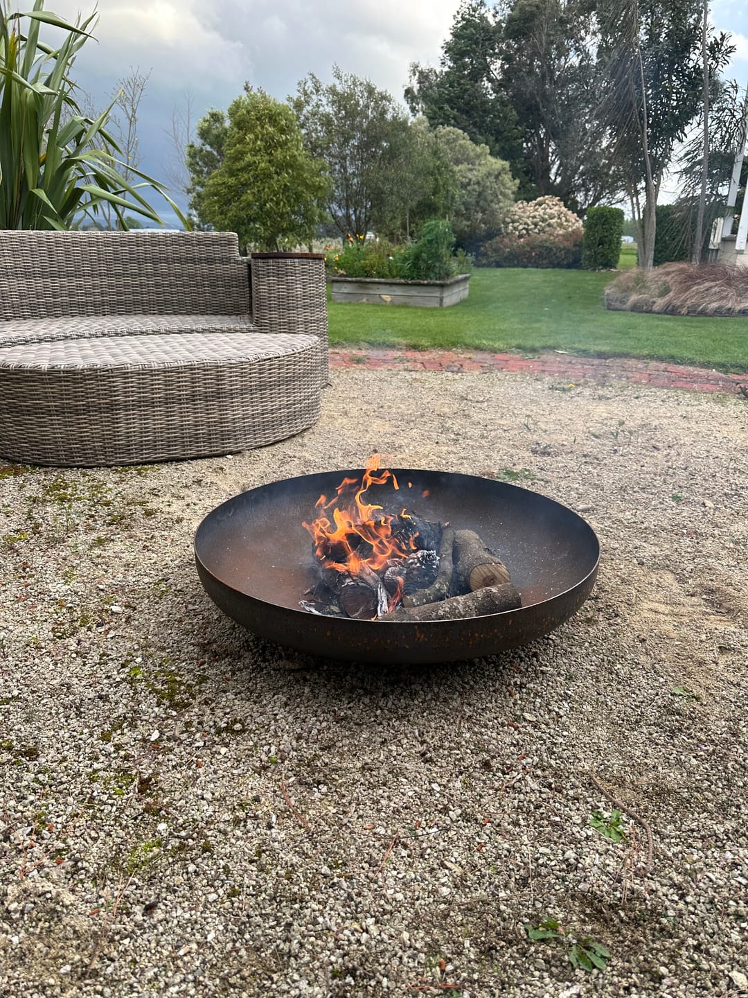 Customer photo review of Outdoor Brazier Fire Pit Bowl - Natural Rust Patina Finish Corten Steel 80cm