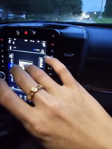 Customer photo review of Gold & Crystal Honeycomb Ring