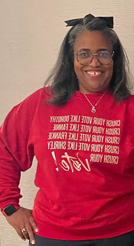 Customer photo review of Crush Your Vote Sweatshirt - DST