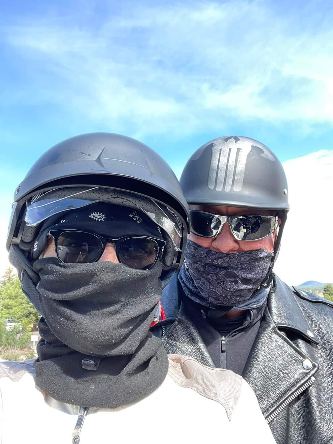 Customer photo review of Low Profile Reversible DOT Polo Helmet / Punisher