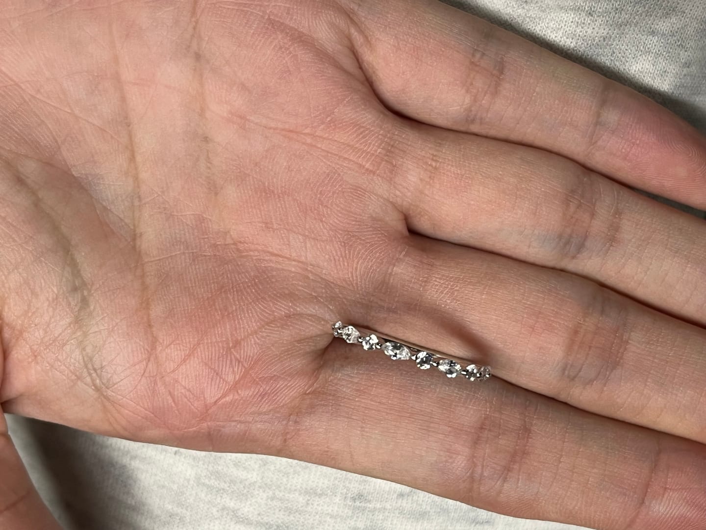Customer photo review of S925 1.0 Ct Marquise Cut Half Eternity Wedding Band Stackable Ring For Everyday Wear