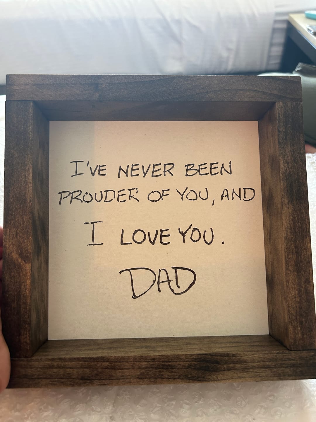 Customer photo review of Custom Handwriting Sign - Memorial Keepsake
