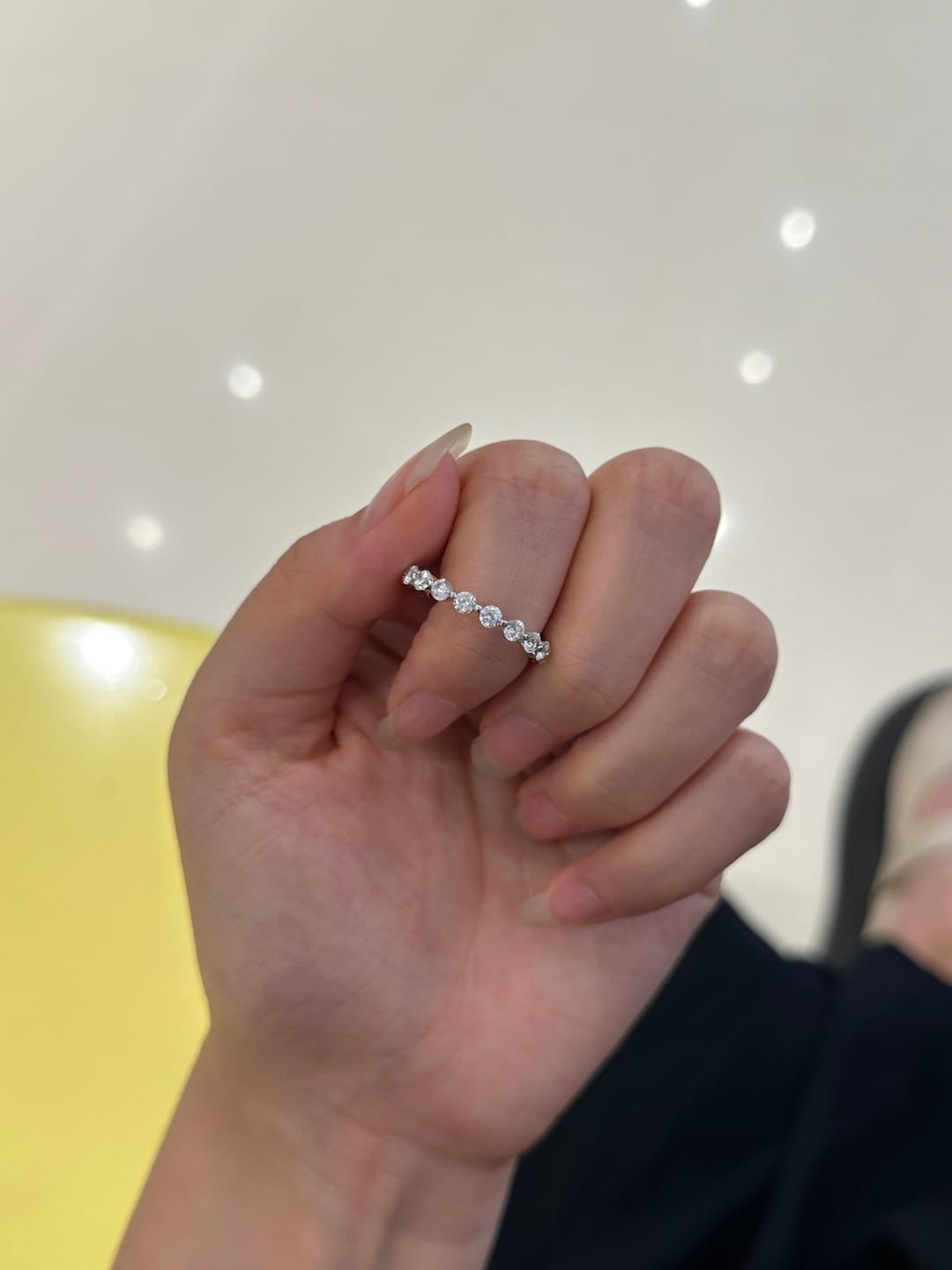 Customer photo review of Louily Fashion Eternity Round Cut 1.5 Ct Wedding Band In Sterling Silver
